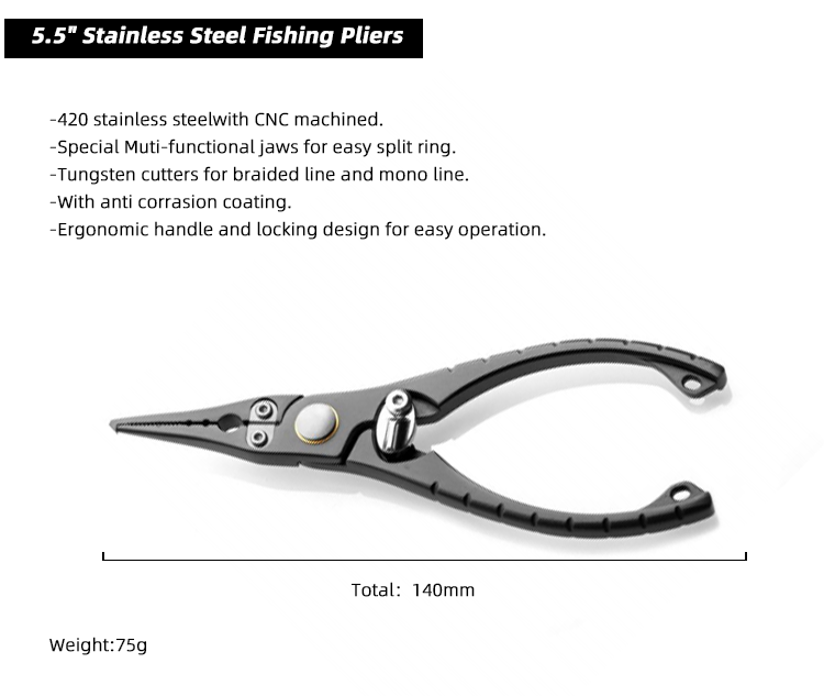 FRICHY XP211 - 5.5" STAINLESS STEEL FISHING PLIERS - Image 3